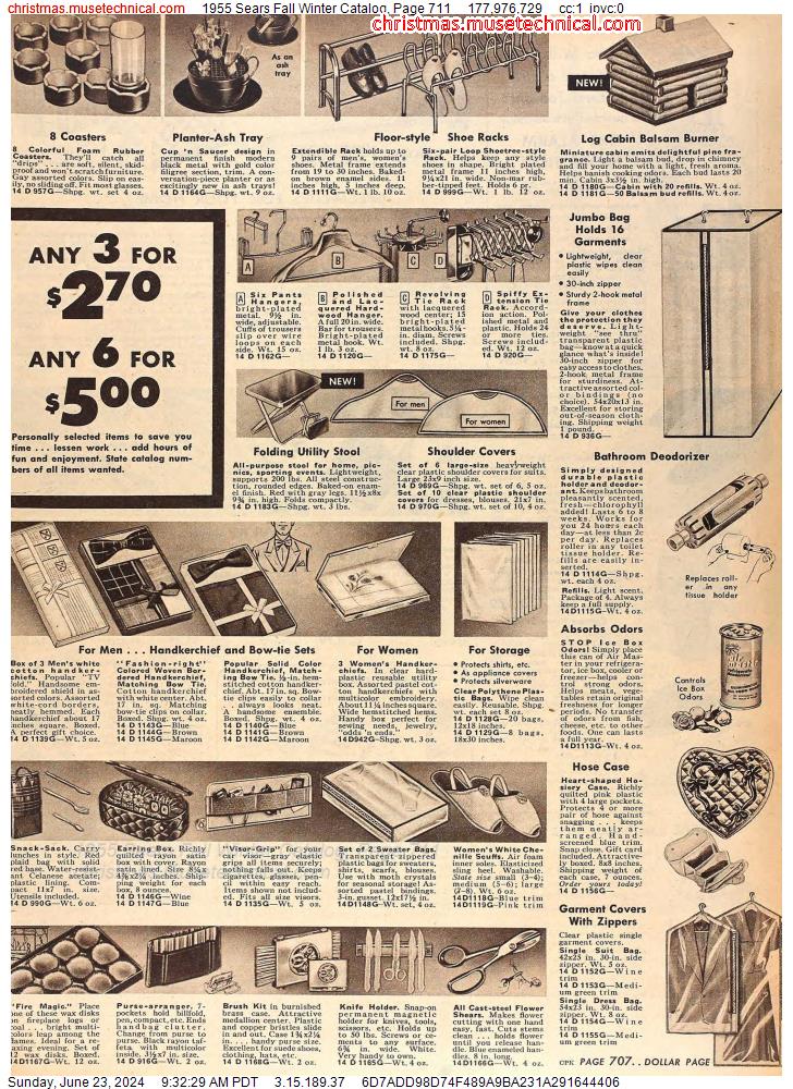 1955 Sears Fall Winter Catalog, Page 711