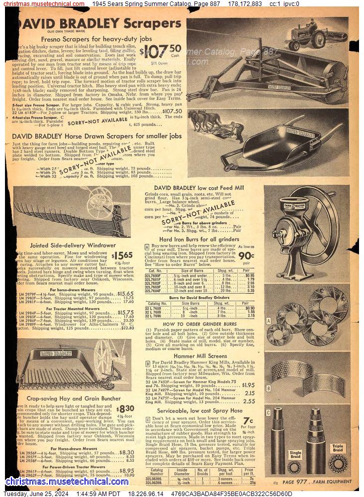 1945 Sears Spring Summer Catalog, Page 887