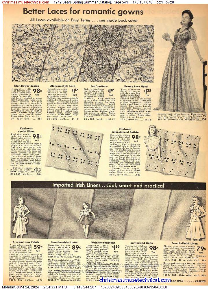 1942 Sears Spring Summer Catalog, Page 541