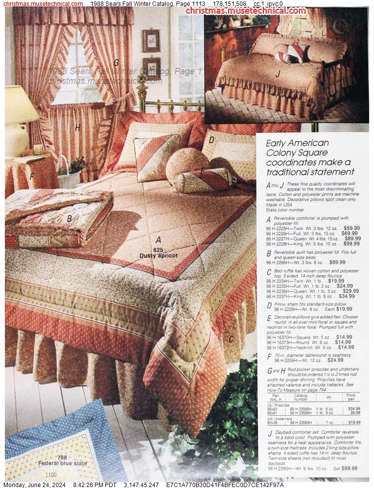 1988 Sears Fall Winter Catalog, Page 1113