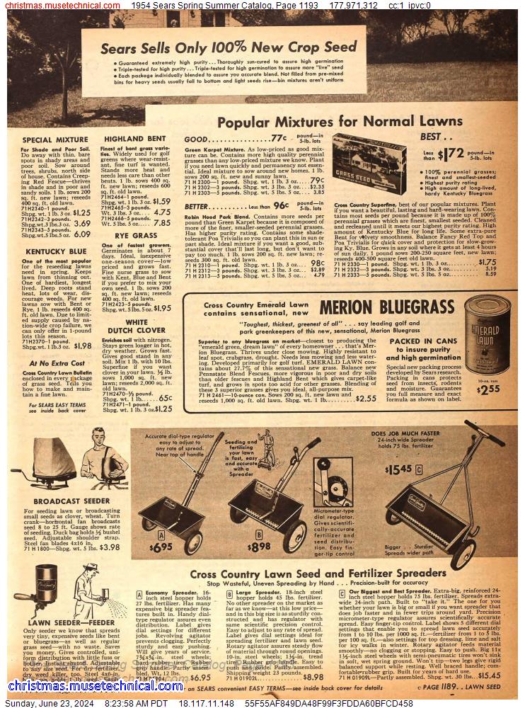 1954 Sears Spring Summer Catalog, Page 1193