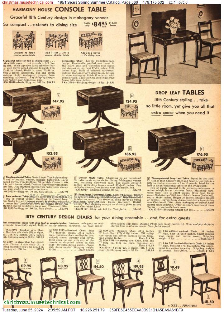 1951 Sears Spring Summer Catalog, Page 560