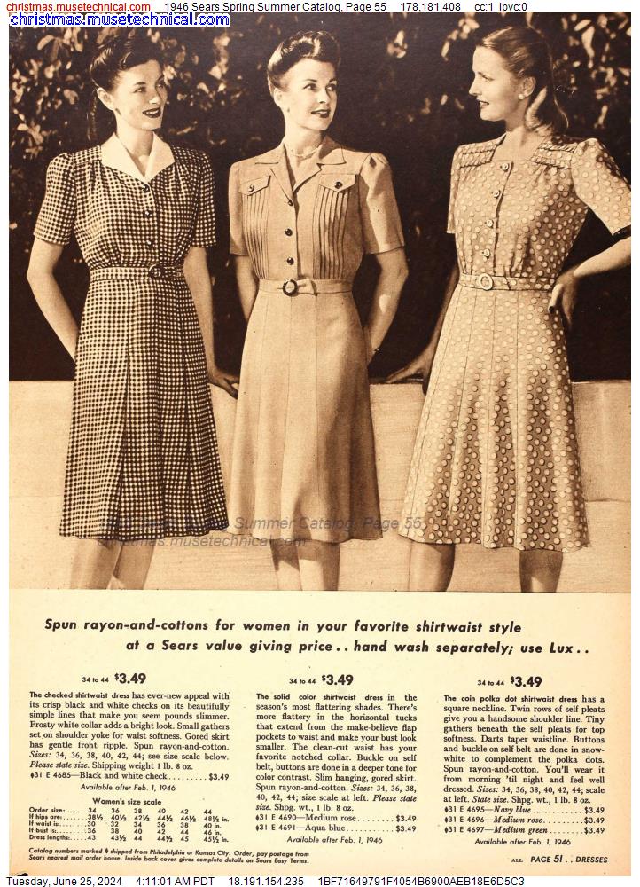 1946 Sears Spring Summer Catalog, Page 55