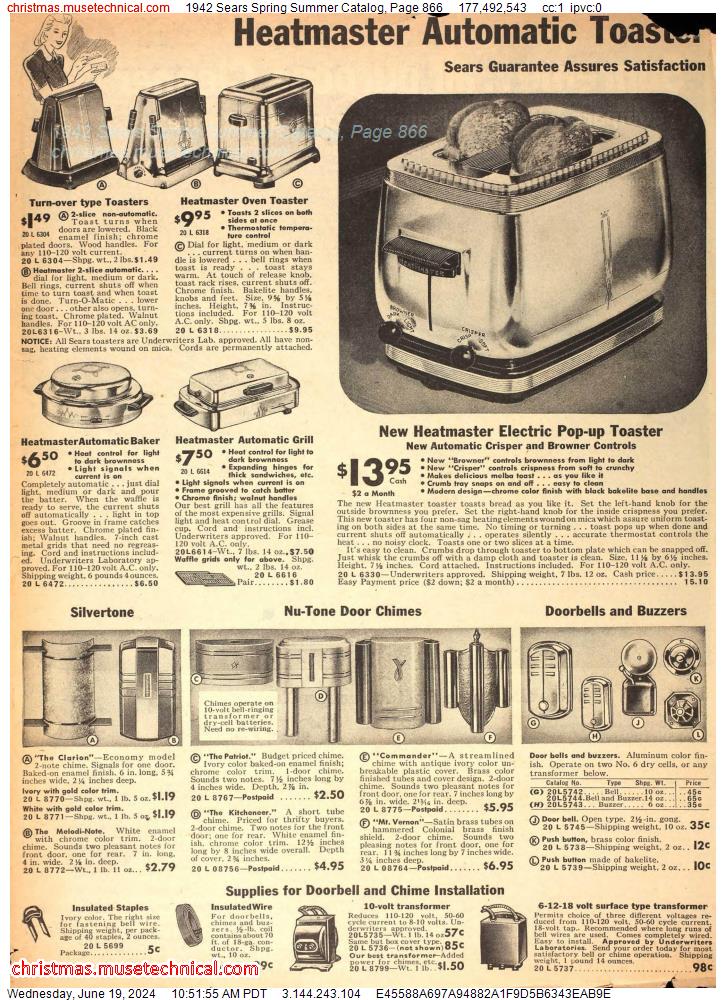 1942 Sears Spring Summer Catalog, Page 866