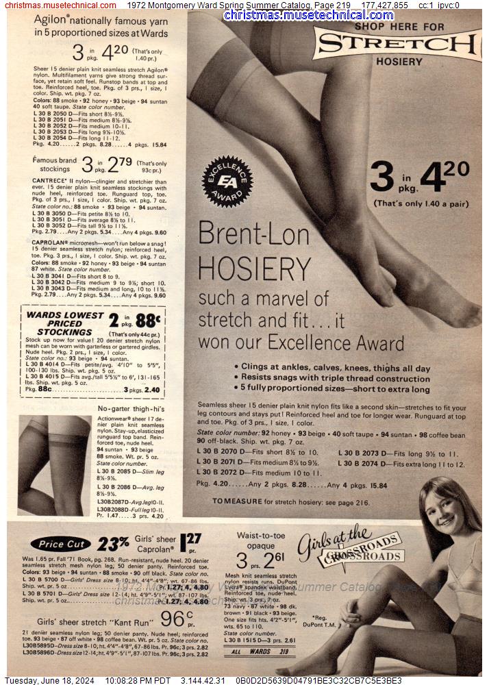 1972 Montgomery Ward Spring Summer Catalog, Page 219