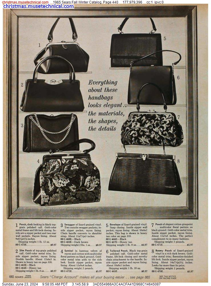1965 Sears Fall Winter Catalog, Page 440