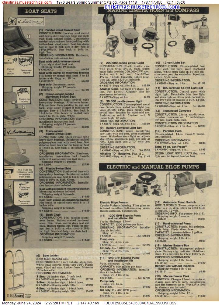 1976 Sears Spring Summer Catalog, Page 1118