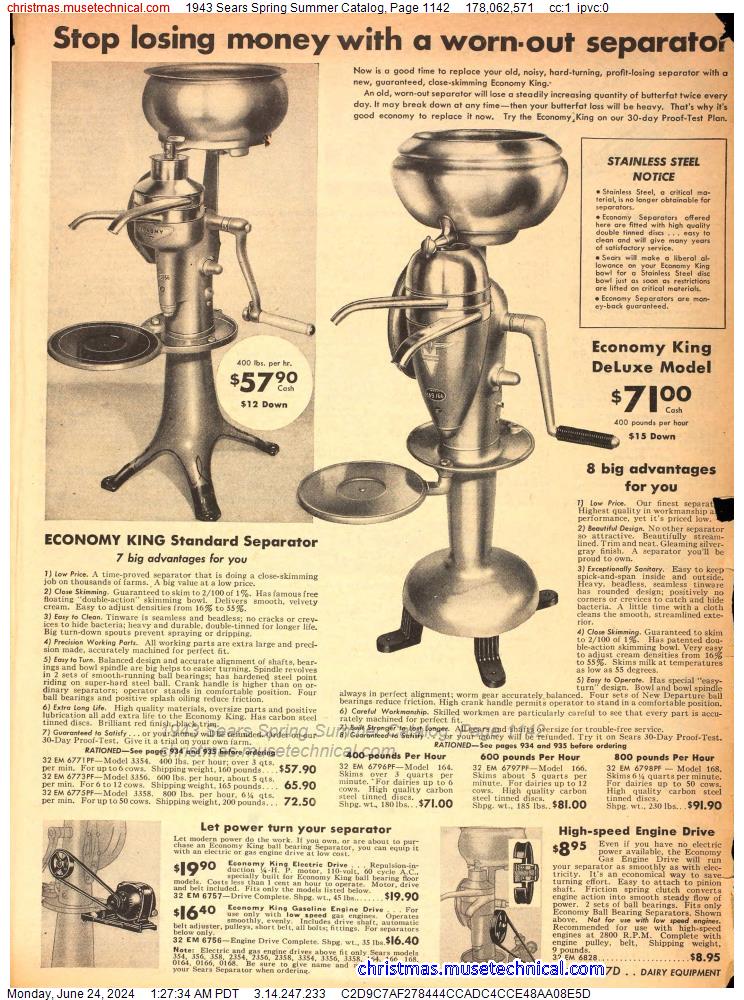 1943 Sears Spring Summer Catalog, Page 1142