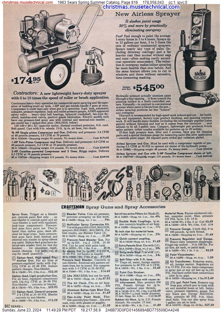 1963 Sears Spring Summer Catalog, Page 819