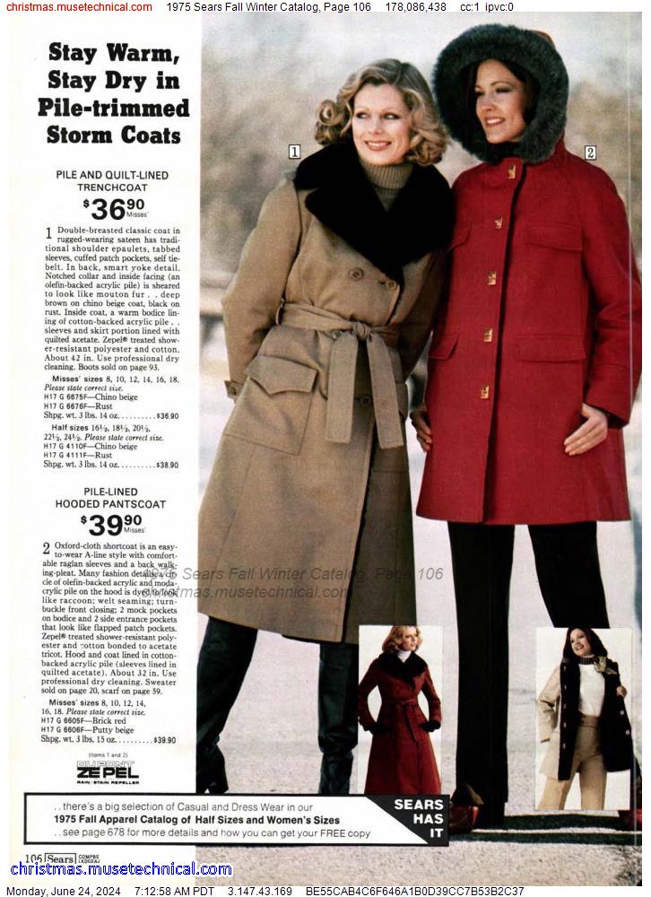 1975 Sears Fall Winter Catalog, Page 106