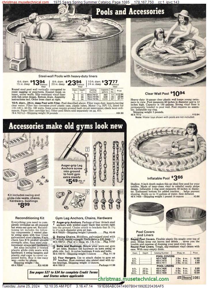 1975 Sears Spring Summer Catalog, Page 1085
