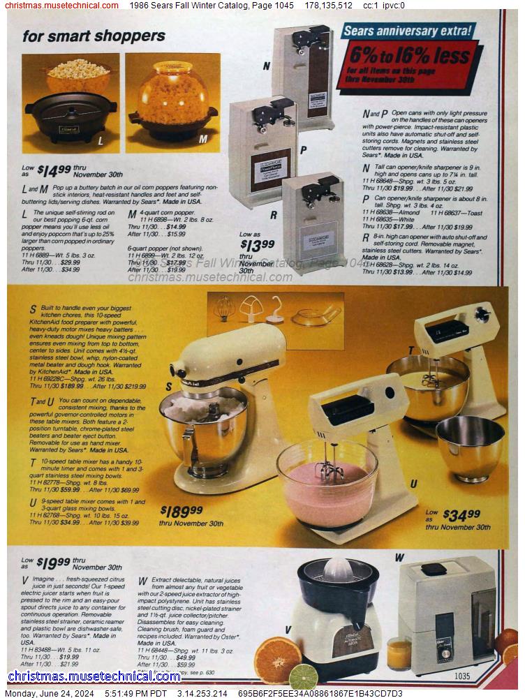 1986 Sears Fall Winter Catalog, Page 1045