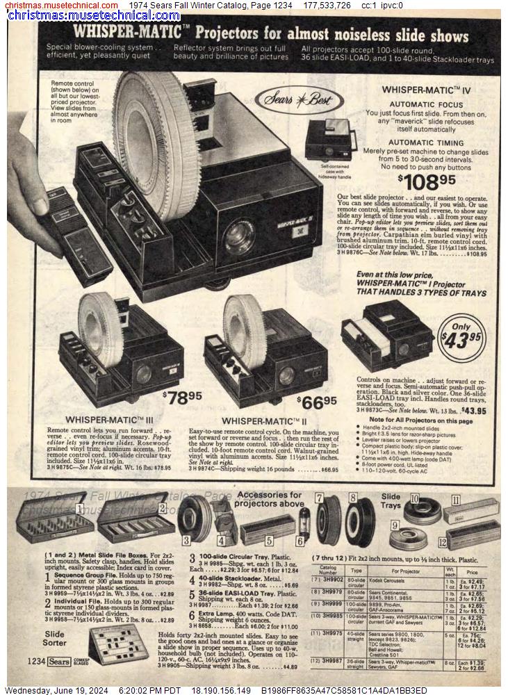 1974 Sears Fall Winter Catalog, Page 1234