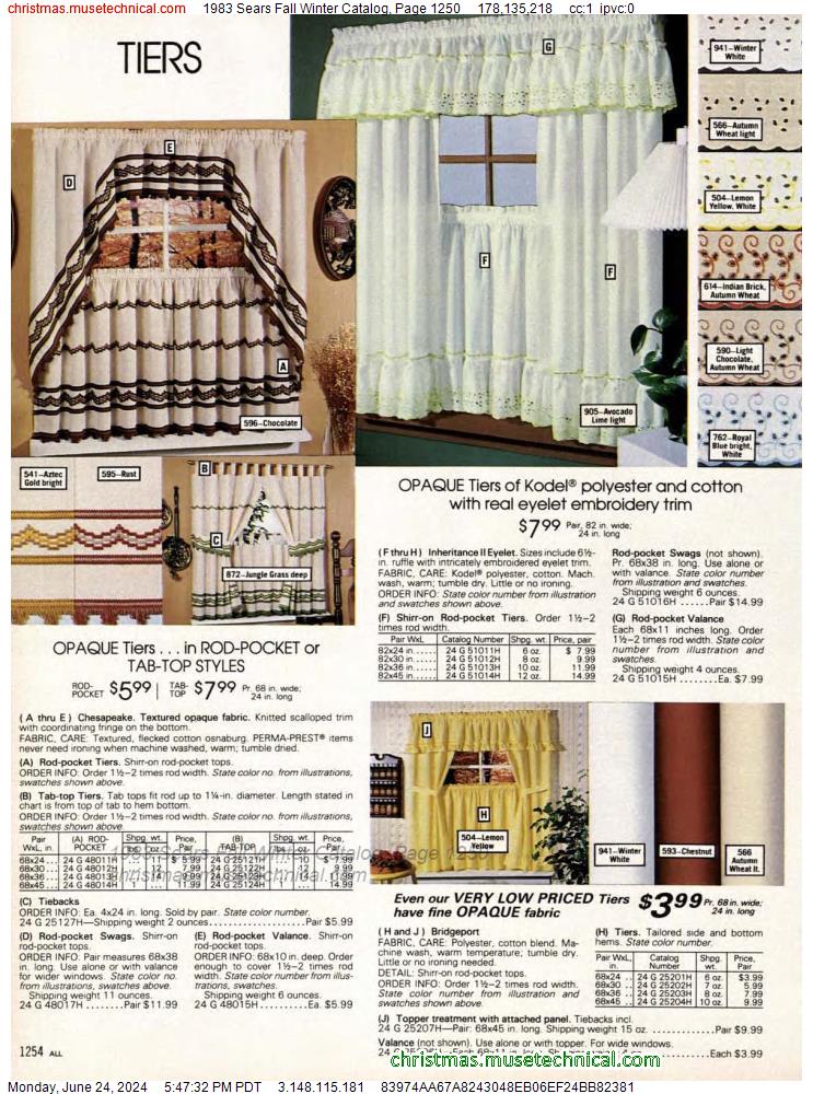 1983 Sears Fall Winter Catalog, Page 1250