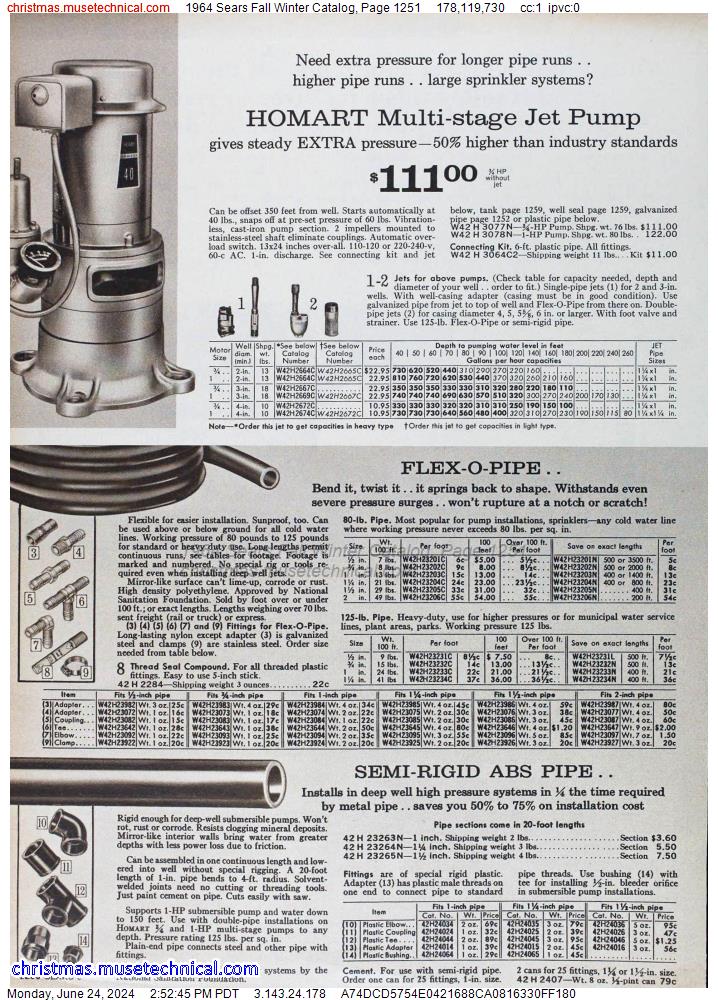 1964 Sears Fall Winter Catalog, Page 1251