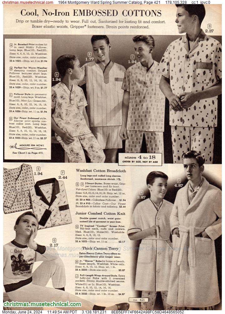 1964 Montgomery Ward Spring Summer Catalog, Page 421