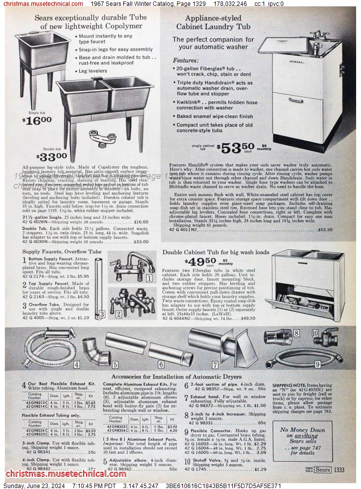 1967 Sears Fall Winter Catalog, Page 1329