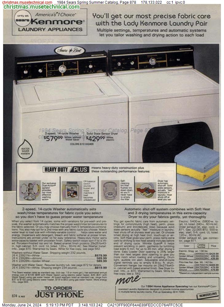 1984 Sears Spring Summer Catalog, Page 878