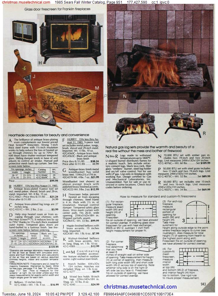 1985 Sears Fall Winter Catalog, Page 951