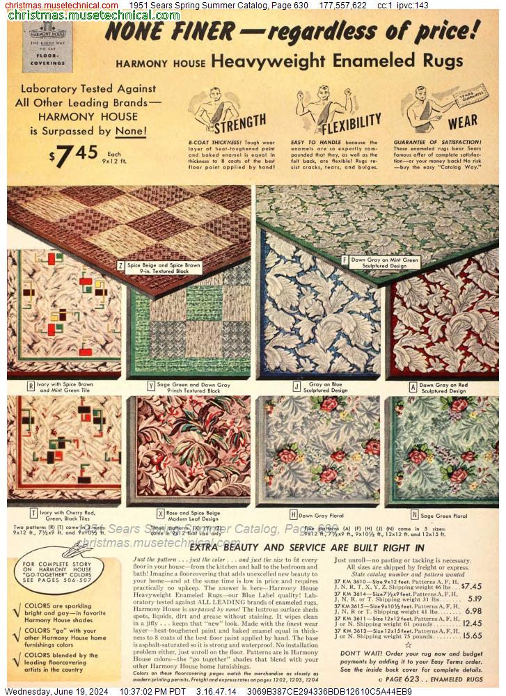 1951 Sears Spring Summer Catalog, Page 630