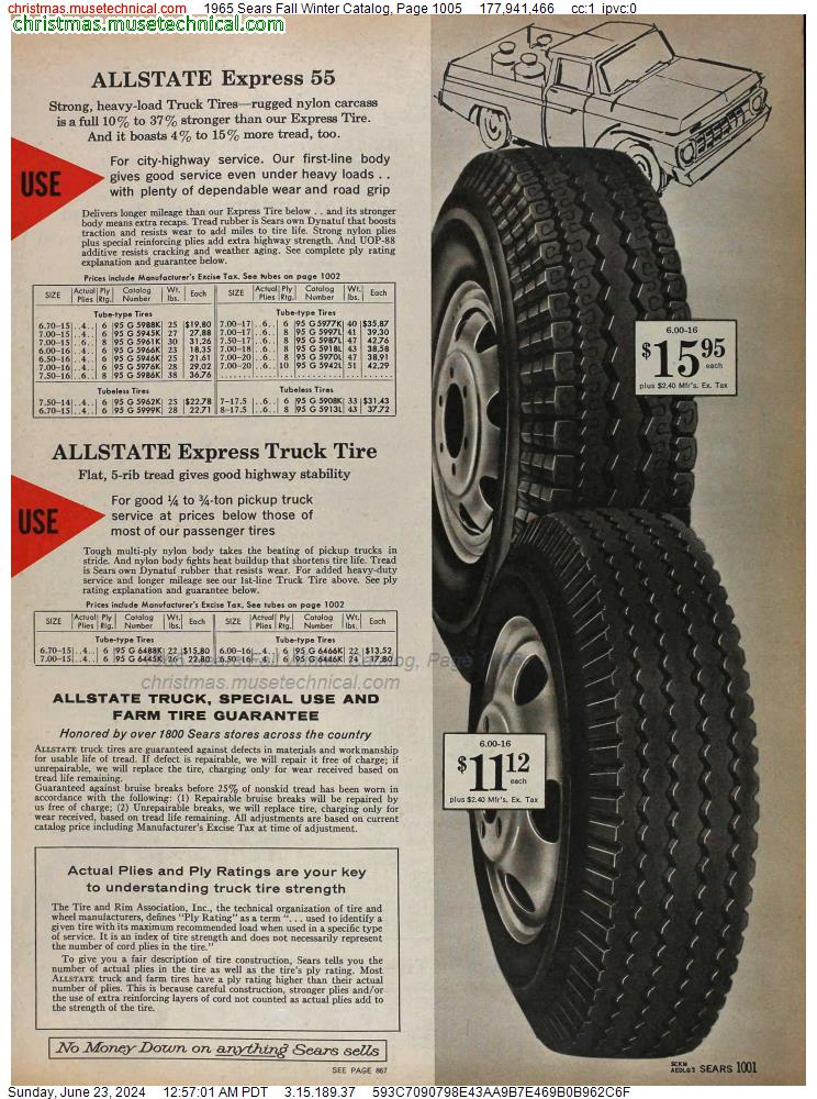 1965 Sears Fall Winter Catalog, Page 1005