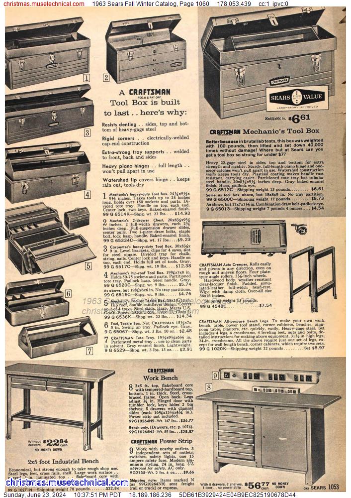1963 Sears Fall Winter Catalog, Page 1060