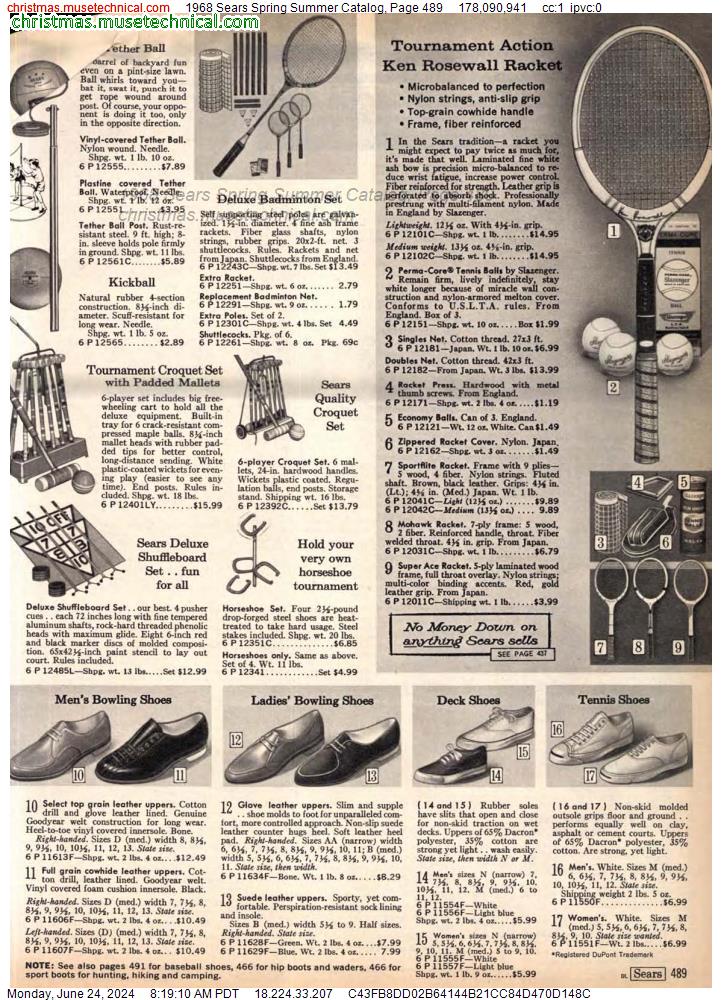 1968 Sears Spring Summer Catalog, Page 489