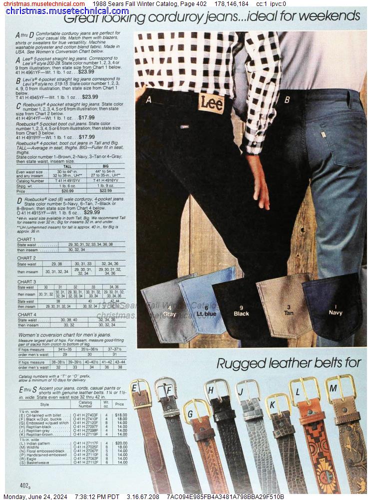 1988 Sears Fall Winter Catalog, Page 402