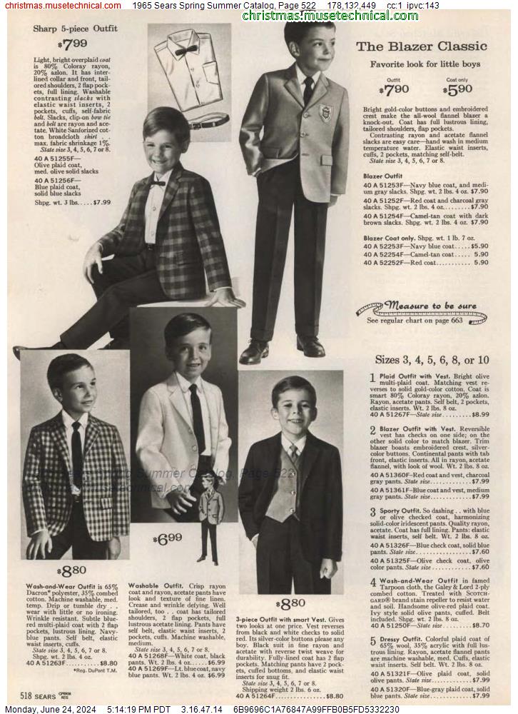 1965 Sears Spring Summer Catalog, Page 522