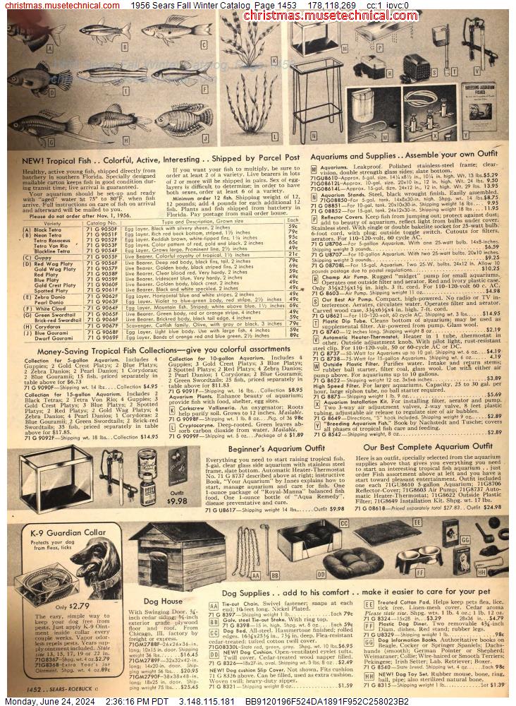 1956 Sears Fall Winter Catalog, Page 1453