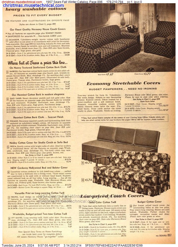1957 Sears Fall Winter Catalog, Page 896