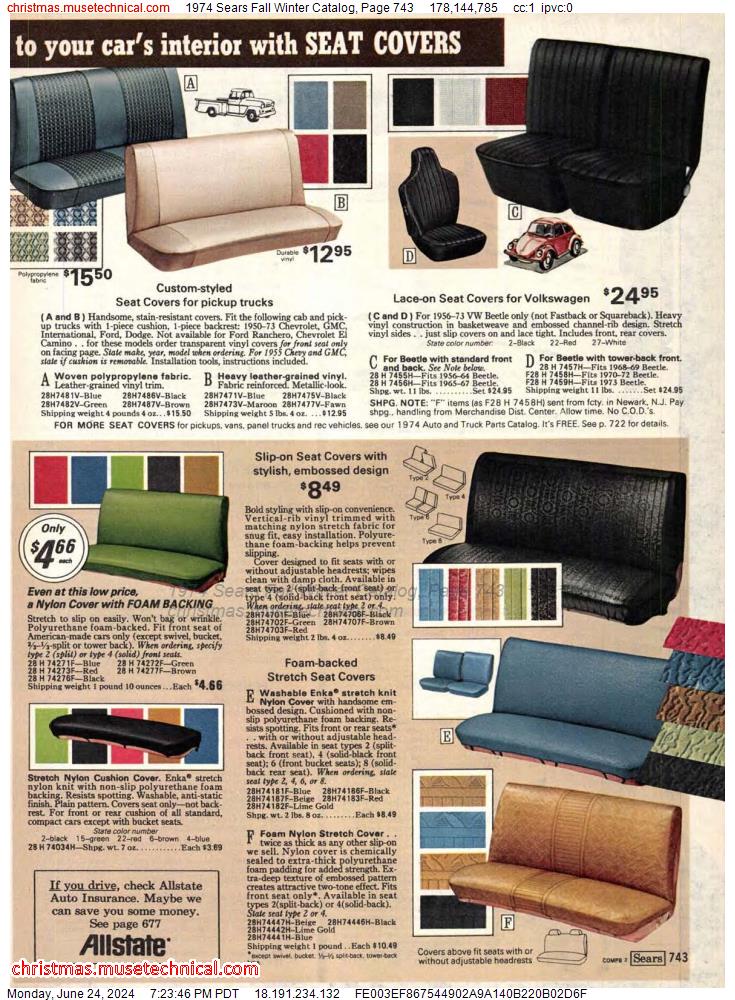 1974 Sears Fall Winter Catalog, Page 743