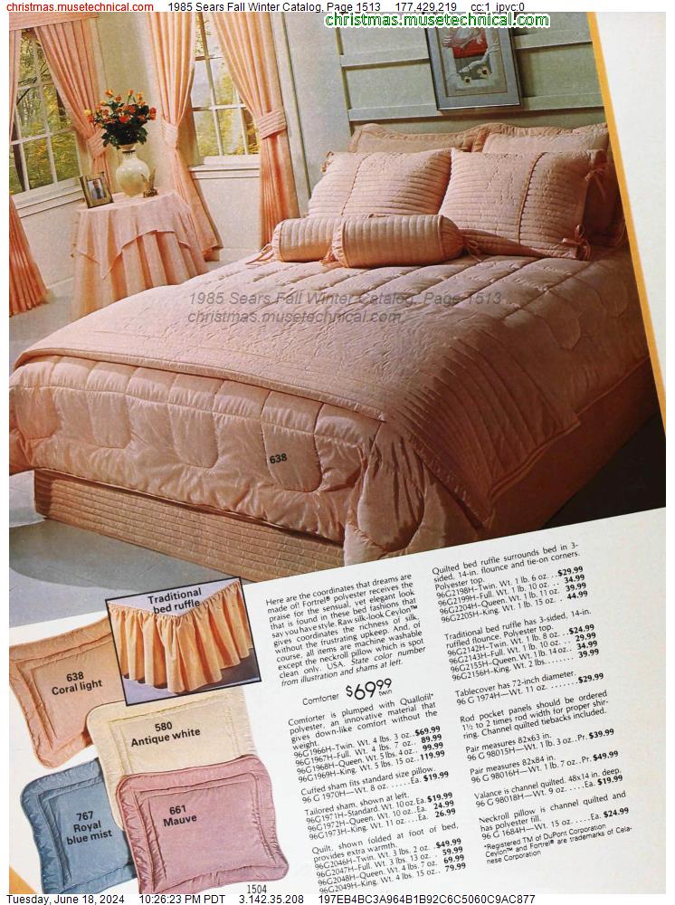 1985 Sears Fall Winter Catalog, Page 1513