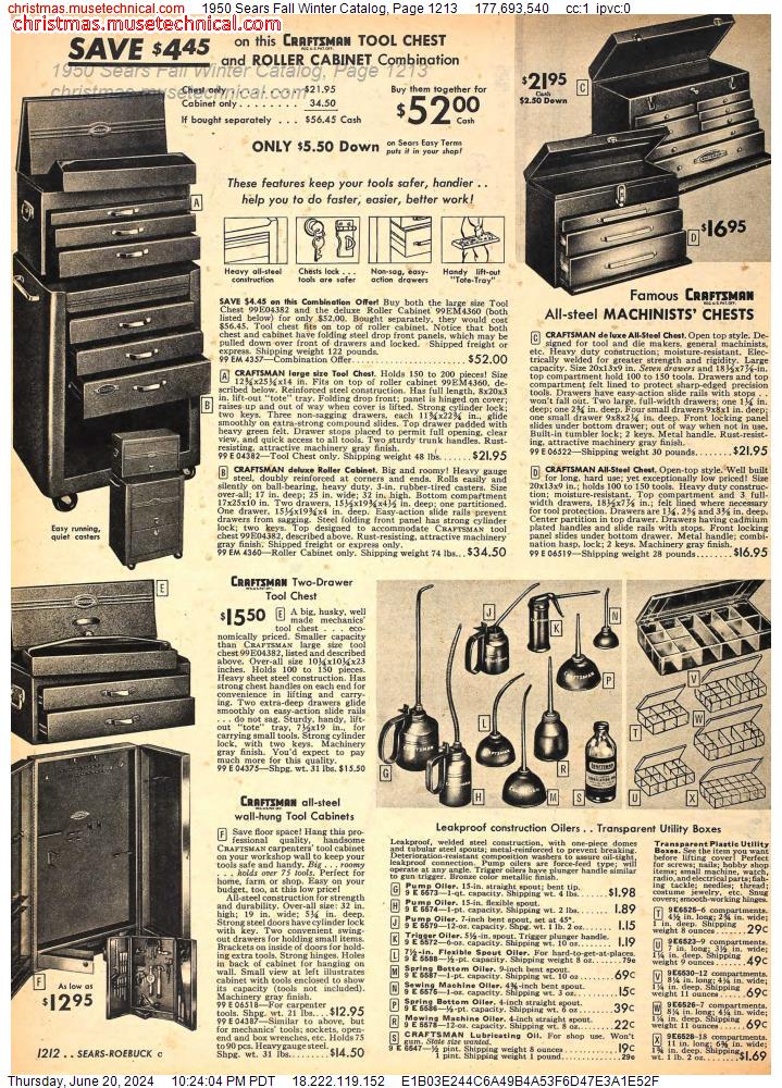 1950 Sears Fall Winter Catalog, Page 1213