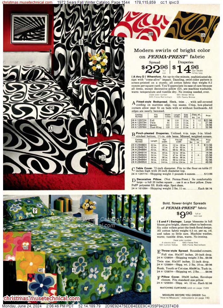 1972 Sears Fall Winter Catalog, Page 1544