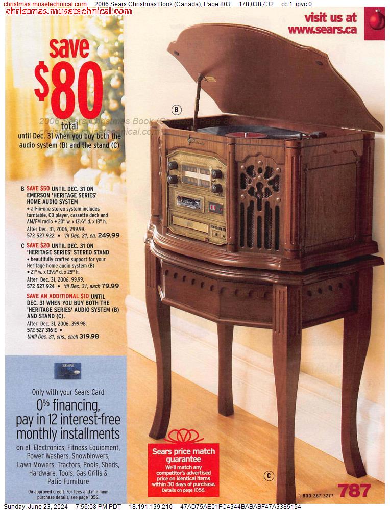 2006 Sears Christmas Book (Canada), Page 803
