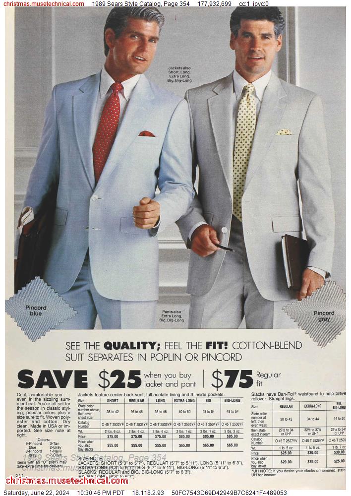 1989 Sears Style Catalog, Page 354