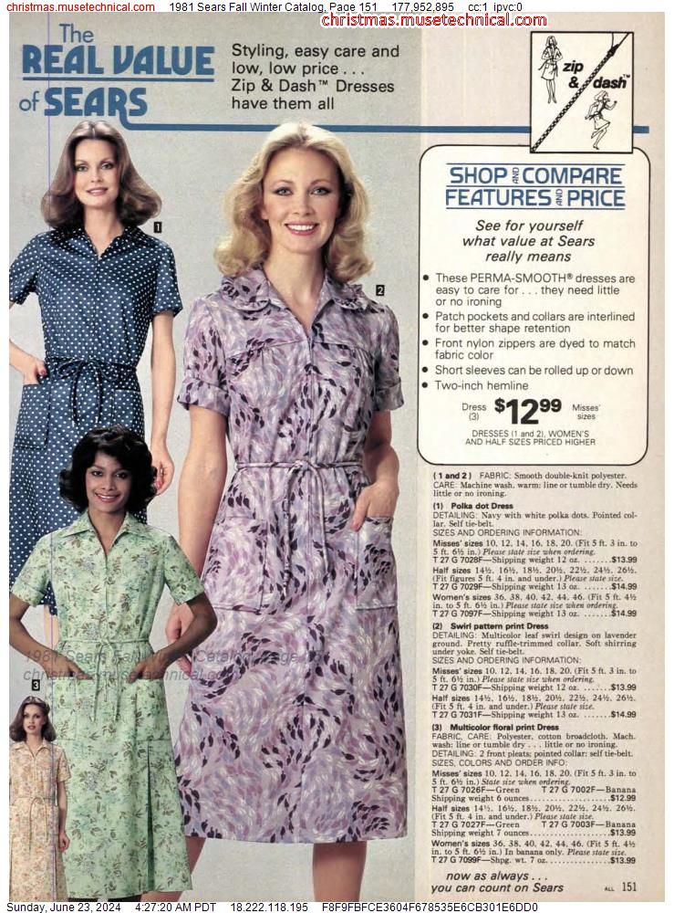 1981 Sears Fall Winter Catalog, Page 151