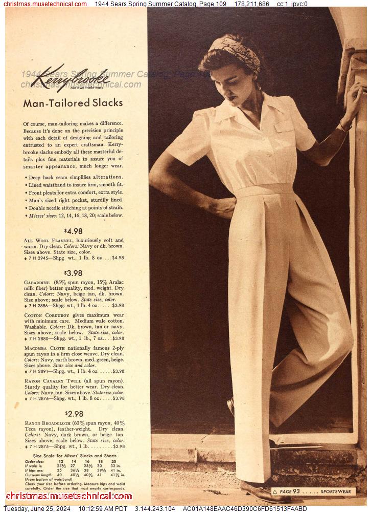 1944 Sears Spring Summer Catalog, Page 109