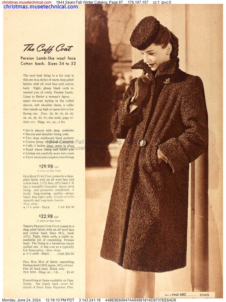1944 Sears Fall Winter Catalog, Page 87