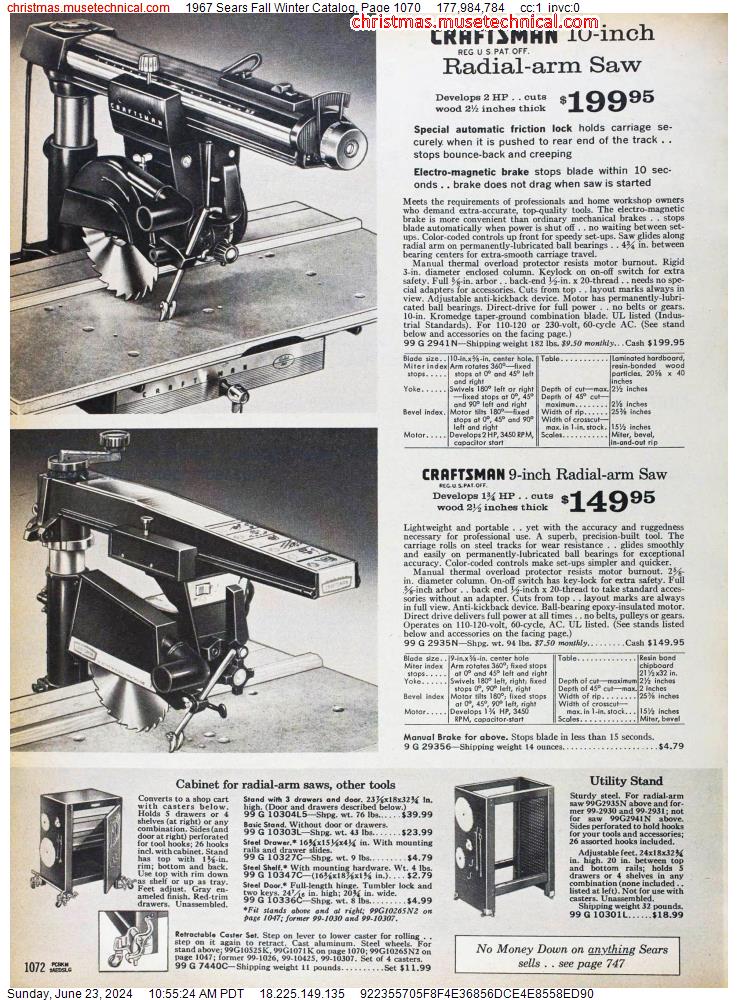 1967 Sears Fall Winter Catalog, Page 1070