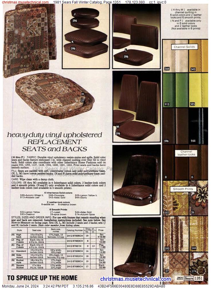 1981 Sears Fall Winter Catalog, Page 1351