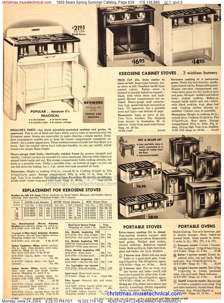 1950 Sears Spring Summer Catalog, Page 638