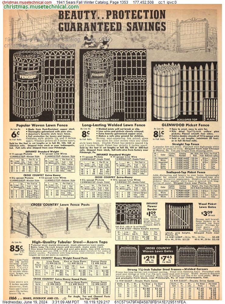 1941 Sears Fall Winter Catalog, Page 1353