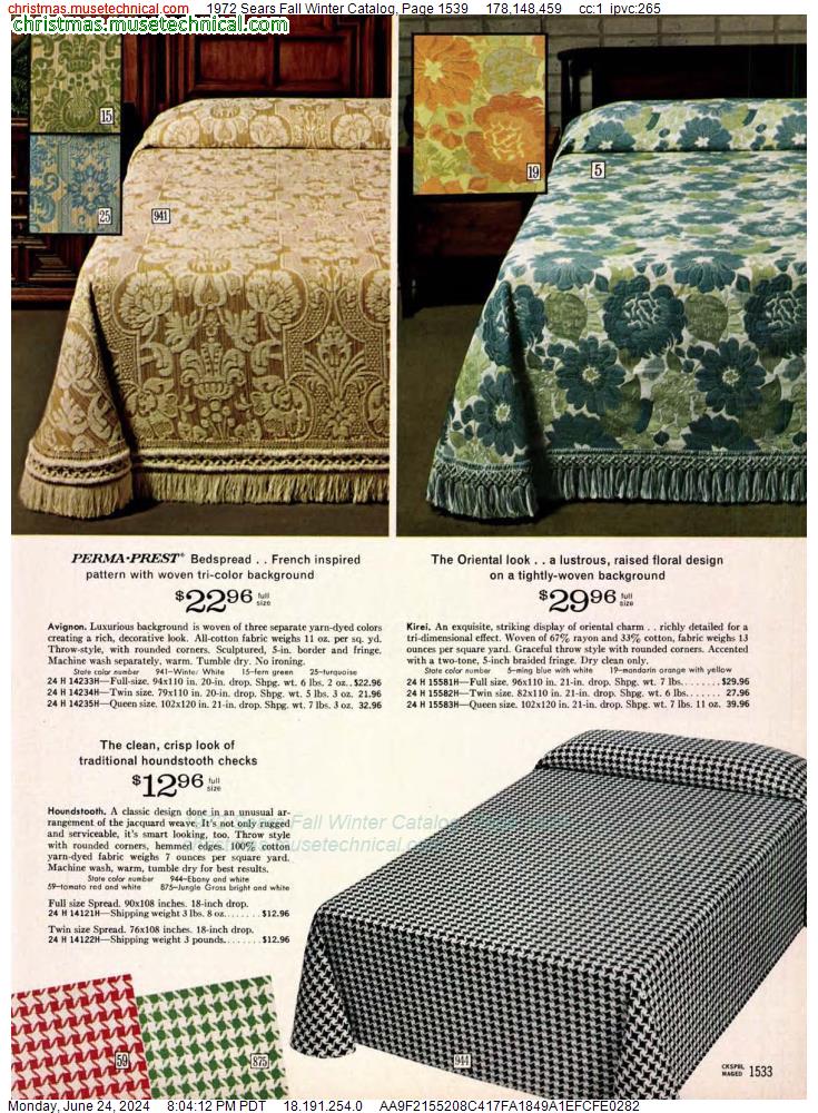 1972 Sears Fall Winter Catalog, Page 1539