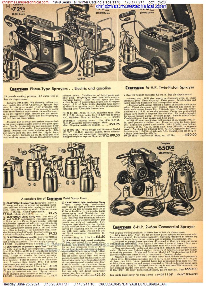 1948 Sears Fall Winter Catalog, Page 1170