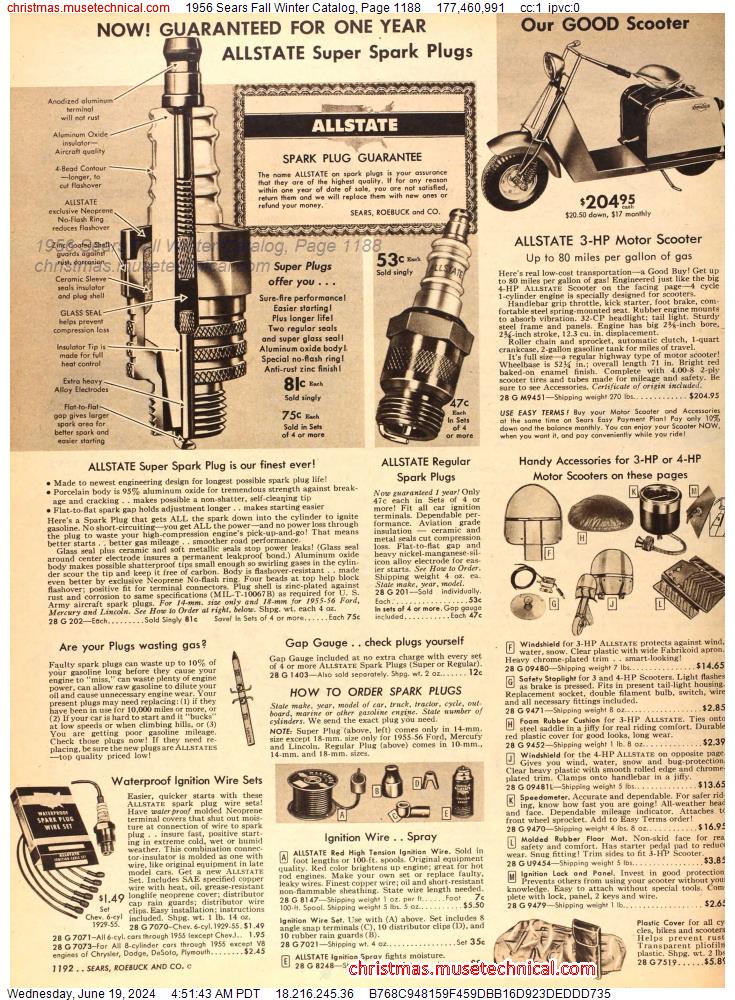 1956 Sears Fall Winter Catalog, Page 1188