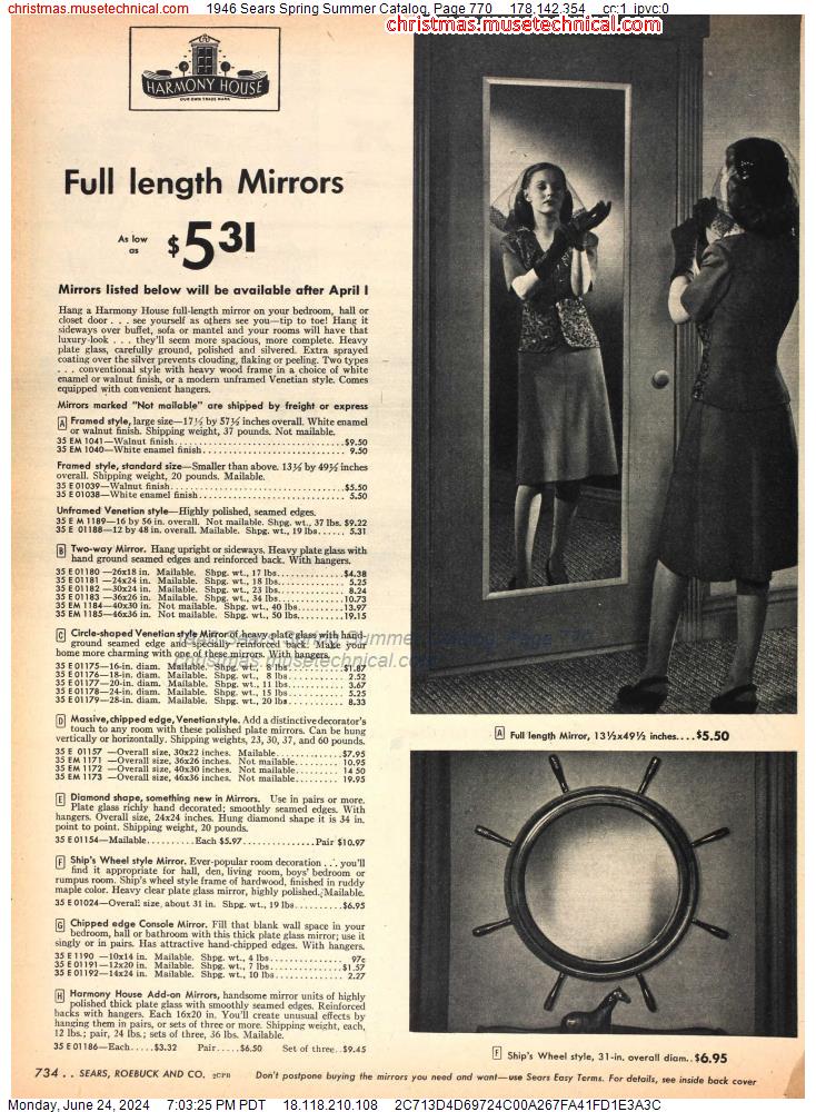 1946 Sears Spring Summer Catalog, Page 770