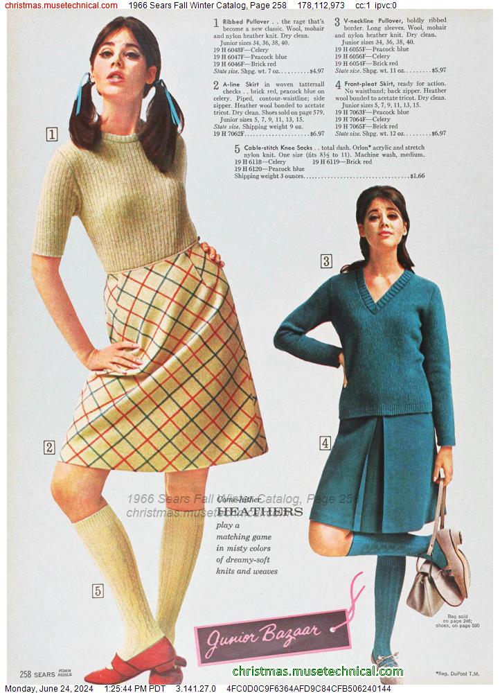 1966 Sears Fall Winter Catalog, Page 258