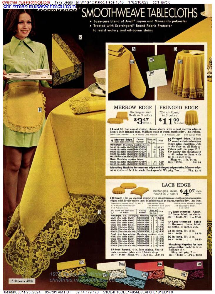 1972 Sears Fall Winter Catalog, Page 1516